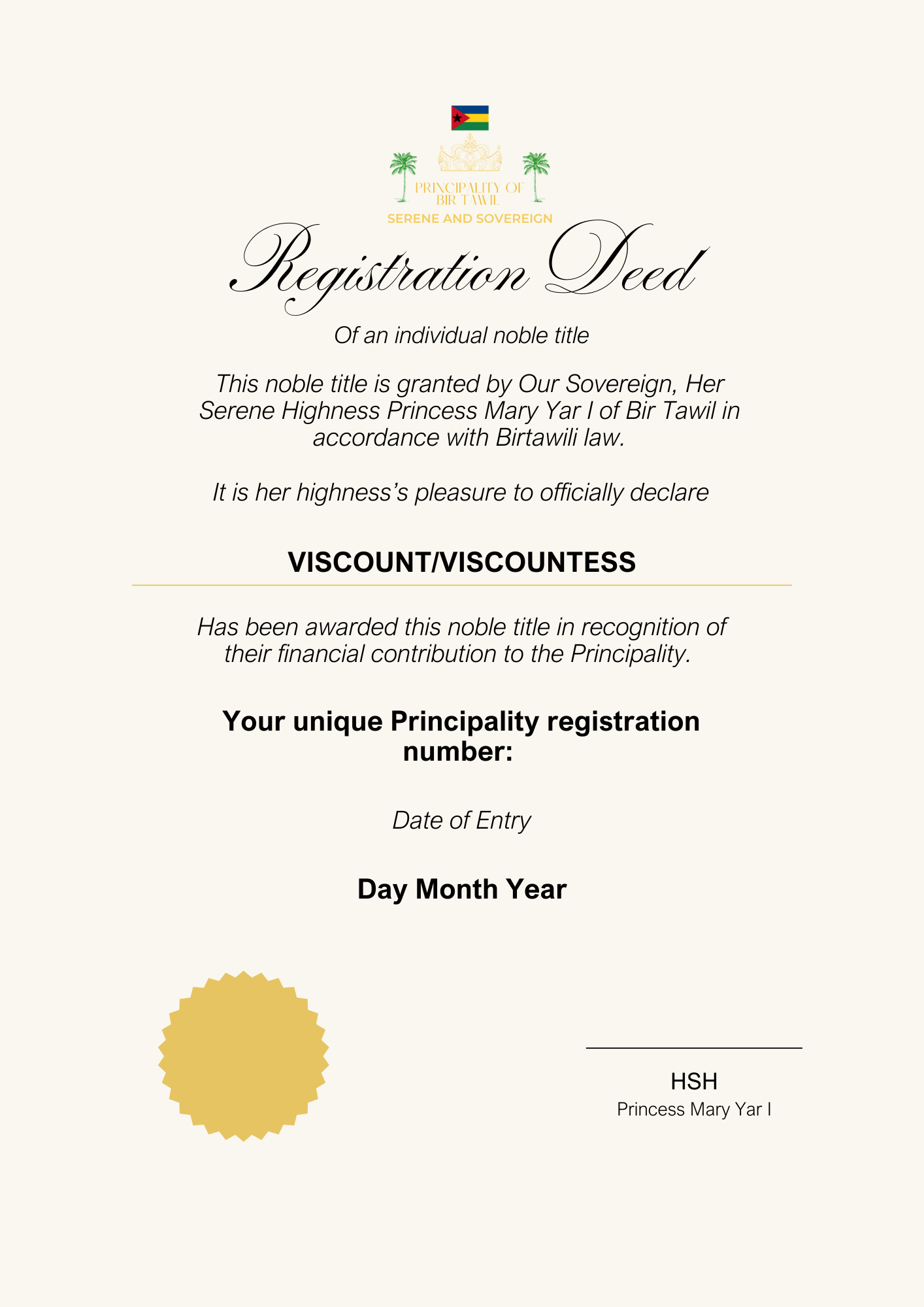 Become a Viscount or Viscountess